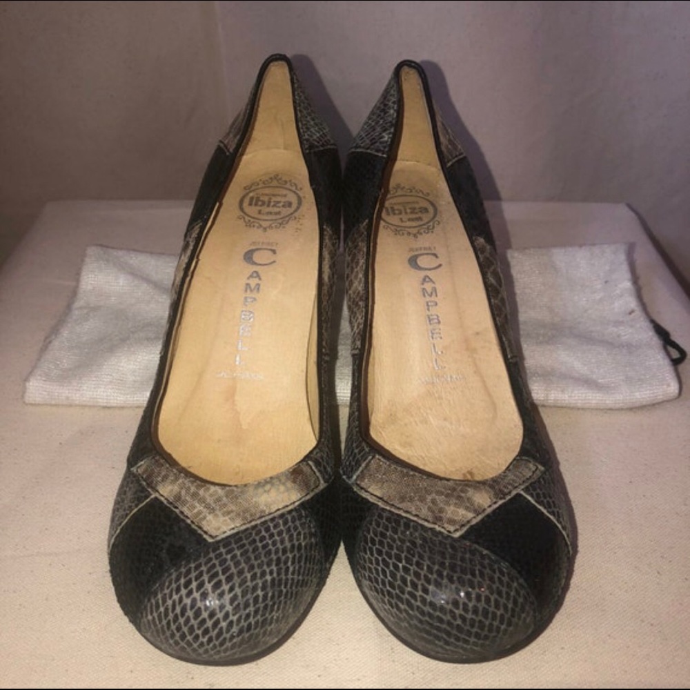 Vintage Jeffrey Campbell Snake Pattern Heels